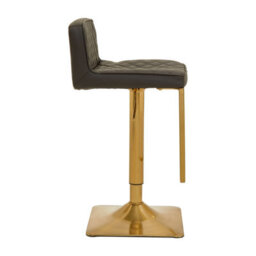Orsina Baina Black And Gold Bar Stool With Square Base - thumbnail 3