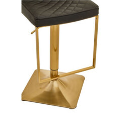 Orsina Baina Black And Gold Bar Stool With Square Base - thumbnail 6