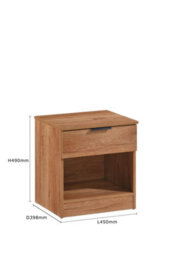 Richmond Chestnut 1 Drawer Open Shelf Bedside Table Nightstand Chest - thumbnail 3