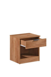 Richmond Chestnut 1 Drawer Open Shelf Bedside Table Nightstand Chest - thumbnail 4