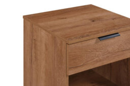 Richmond Chestnut 1 Drawer Open Shelf Bedside Table Nightstand Chest - thumbnail 8
