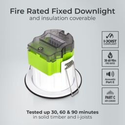 Luceco Ftype Mk2 Matt Black Fixed Led Fire-Rated Warm White Downlight 6W Ip65, Pack Of 6 - thumbnail 8
