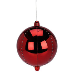Urbn-Living Urbnliving 15Cm Height Red Led Light Up Ball Christmas Tree Warm White Timer Indoor Outdoor Decoration - thumbnail 6