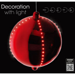 Urbn-Living Urbnliving 15Cm Height Red Led Light Up Ball Christmas Tree Warm White Timer Indoor Outdoor Decoration - thumbnail 3