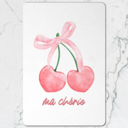 Benjamin Tate Design Ma Cherie Placemat And Coaster Set Cherry Print Collection Luxury Wood Base Limited Edition - thumbnail 2
