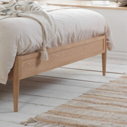 Leonie Rattan Oak Wooden Bed Frame - 5Ft King Size - thumbnail 5