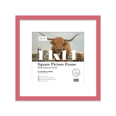 "14X14"" Pink Picture Frame - 14X14"" Square Frame With 12X12"" Mount For 14X14""/12X12"" Pictures Moderrn Style Thin Edge, 1 Pack" - image 1