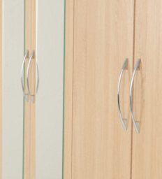 Seconique Nevada 4 Door 2 Drawer Mirrored Wardrobe In Sonoma Oak Effect Finish - thumbnail 4