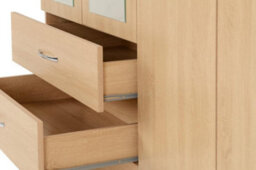 Seconique Nevada 4 Door 2 Drawer Mirrored Wardrobe In Sonoma Oak Effect Finish - thumbnail 7