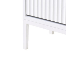 Wyld And Coco Novahome Shoe Storage Cabinet White Mdf 2 Pull-Down Compartments Fluted Front Slim Legs W60 X D24 X H85Cm - thumbnail 8