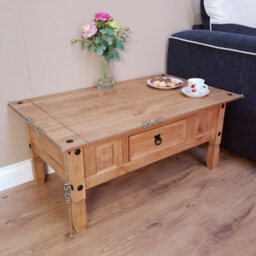 Mercers Furniture Corona Coffee Table 1 Drawer Solid Wood Pine Wooden With Mexican Styling - thumbnail 4