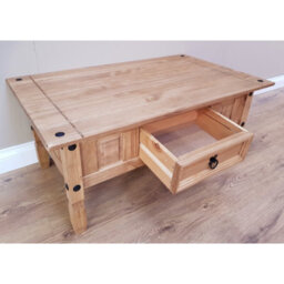 Mercers Furniture Corona Coffee Table 1 Drawer Solid Wood Pine Wooden With Mexican Styling - thumbnail 2