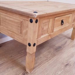 Mercers Furniture Corona Coffee Table 1 Drawer Solid Wood Pine Wooden With Mexican Styling - thumbnail 3