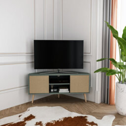 Decorotika Lesson Corner Tv Stand Tv Unit Tv Cabinet For Tvs Up To 55 Inch Silva & Hazeran - thumbnail 1