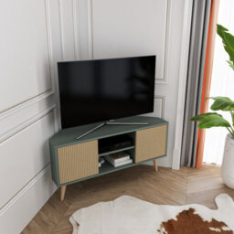 Decorotika Lesson Corner Tv Stand Tv Unit Tv Cabinet For Tvs Up To 55 Inch Silva & Hazeran - thumbnail 3