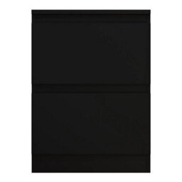 2 Drawer Bedside Modern Bedroom Furniture Matt Black - thumbnail 6