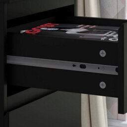 2 Drawer Bedside Modern Bedroom Furniture Matt Black - thumbnail 5