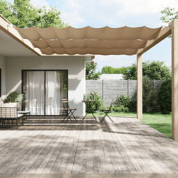 Walplus Vertical Awning Garden Sun Shade Canopy Gazebo For Back Door, Porch, Patio Taupe 140X800 Cm Oxford Fabric