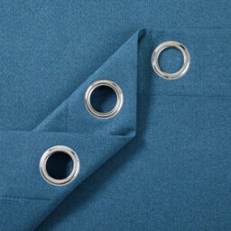 Ameha Blue Linen Blackout Eyelet Curtain Energy Efficient Thermal Insulated Window Curtain Pair 46X54'' For Bedroom Curtain - thumbnail 5