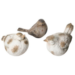 Beliani Set Of 3 Garden Figurines Anghiari Bird Beige - thumbnail 1
