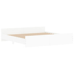 Berkfield Bed Frame With Headboard With Footboard White 180X200 Cm - thumbnail 3
