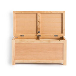 London Oak Ottoman Blanket Box - Fully Assembled By Roseland Furniture - thumbnail 4