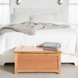 London Oak Ottoman Blanket Box - Fully Assembled By Roseland Furniture - thumbnail 2