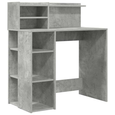 Berkfield Modern Desk With Storage Concrete Grey 90X48X101.5 Cm Engineered Wood - image 1