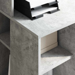 Berkfield Modern Desk With Storage Concrete Grey 90X48X101.5 Cm Engineered Wood - thumbnail 4