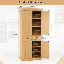 Large Pantry Cabinet Freestanding Kitchen Accent Storage Cabinet - thumbnail 2