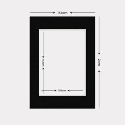Ak Frames A5 Black Picture Mounts To Fit A6 Aperture Size - Mount Board Only (No Frame Included) - thumbnail 3
