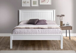 Save On Goods UK 5Ft King Size Pure White,wood,bed Frame Wooden Low Foot End,solid Panel Bed Frame.shaker Style - thumbnail 3