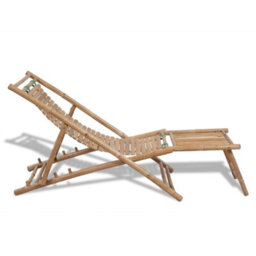 Walplus Outdoor Deck Chair With Footrest Bamboo - thumbnail 3