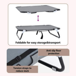 Vidaxl Dog Bed 80 X 55 X 18 Cm Steel Light Grey - thumbnail 9