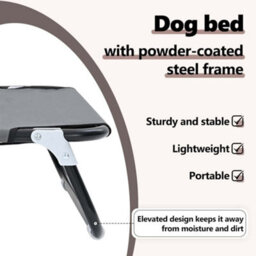 Vidaxl Dog Bed 80 X 55 X 18 Cm Steel Light Grey - thumbnail 8