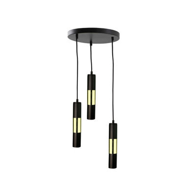 Luminosa Lighting Luminosa Magnum Cluster Pendant Ceiling Light Black, Gold, 30Cm, 3X Gu10