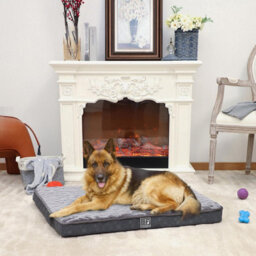 Pet Bed With Charcoal Infused Memory Foam - Dog Or Cat Orthopaedic Mattress With Zipped Cover & Anti-Slip Bottom - Large - thumbnail 3