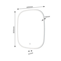 Plum&clay Arlo Led Illuminated Heated Anti-Fog Bathroom Mirror (W)60Cm (H)80Cm - thumbnail 3