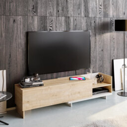 Decorotika Parion Tv Stand Tv Unit For Tvs Up To 47 Inch White And Sapphire Oak - thumbnail 2