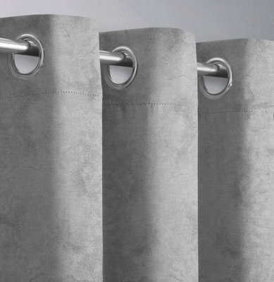 Velosso Cotton Ringtop Curtains With Ring Top, Ring Top Finish - Machine Cold Washable, Minimalist Design, Various Size Available - Silver