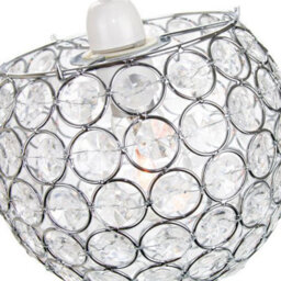 Happy Homewares Modern Round Globe Easy Fit Pendant Shade With Small Transparent Acrylic Beads - thumbnail 3