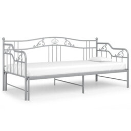 Vidaxl Pull-Out Sofa Bed Frame Without Mattress Grey Metal 90X200 Cm - thumbnail 7