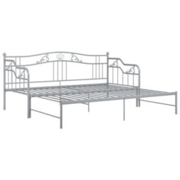 Vidaxl Pull-Out Sofa Bed Frame Without Mattress Grey Metal 90X200 Cm - thumbnail 6