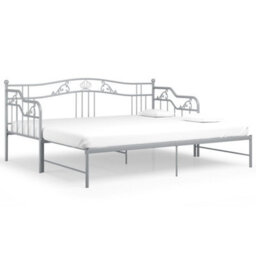 Vidaxl Pull-Out Sofa Bed Frame Without Mattress Grey Metal 90X200 Cm - thumbnail 1