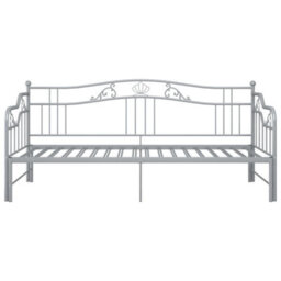 Vidaxl Pull-Out Sofa Bed Frame Without Mattress Grey Metal 90X200 Cm - thumbnail 8