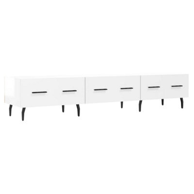 Berkfield Sturdy Tv Cabinet High Gloss White 150X36X30 Cm Engineered Wood - image 1