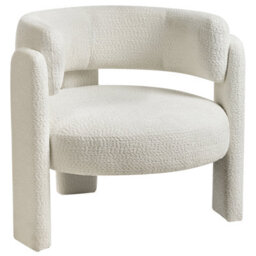 Beliani Armchair Burea Chenille Off-White - thumbnail 4