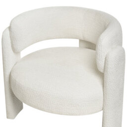 Beliani Armchair Burea Chenille Off-White - thumbnail 7