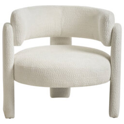 Beliani Armchair Burea Chenille Off-White - thumbnail 5