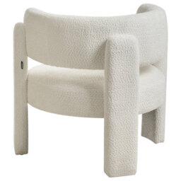 Beliani Armchair Burea Chenille Off-White - thumbnail 6